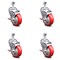 Service Caster 4 Inch Red Polyurethane Swivel 12mm Threaded Stem Caster Set with Brake SCC-TS20S414-PPUB-RED-TLB-M1215-4 - alternate 1